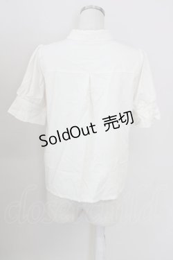 画像2: axes femme / クロスタイ付き刺繍ブラウス  キナリ T-25-09-05-003-AX-BL-SA-ZI