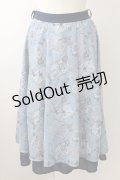 axes femme POETIQUE / プリュムプリントスカート  ブルー T-25-09-05-024-AX-SK-SA-ZI