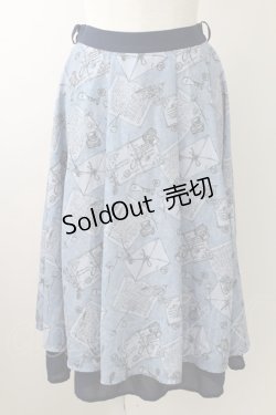 画像1: axes femme POETIQUE / プリュムプリントスカート  ブルー T-25-09-05-024-AX-SK-SA-ZI