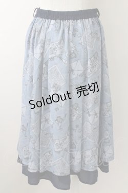 画像2: axes femme POETIQUE / プリュムプリントスカート  ブルー T-25-09-05-024-AX-SK-SA-ZI