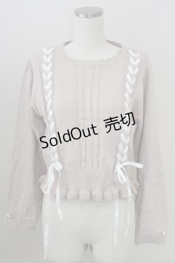 画像1: axes femme / レースアップニットプルオーバー  ピンク T-25-09-05-004-AX-TO-SA-ZI
