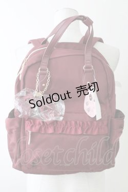 画像1: m petit by misako / AMリボンチャームツキリュックサック  濃赤 T-25-09-05-030-LO-BG-SA-ZI