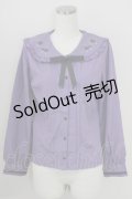 axes femme POETIQUE / ヴァンダンジュ刺繍ブラウス M パープル T-25-09-05-006-AX-BL-SA-ZI