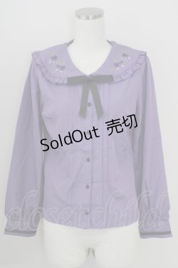 画像1: axes femme POETIQUE / ヴァンダンジュ刺繍ブラウス M パープル T-25-09-05-006-AX-BL-SA-ZI