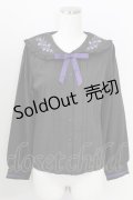 axes femme POETIQUE / ヴァンダンジュ刺繍ブラウス M ブラック T-25-09-05-011-AX-BL-SA-ZI