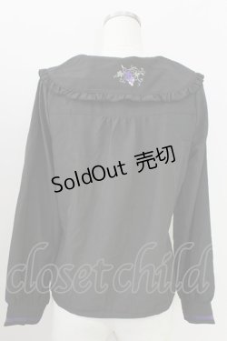 画像2: axes femme POETIQUE / ヴァンダンジュ刺繍ブラウス M ブラック T-25-09-05-011-AX-BL-SA-ZI