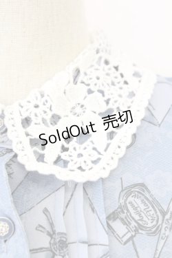 画像3: axes femme POETIQUE / プリュムプリントレース襟ブラウス  ブルー T-25-09-05-012-AX-TO-SA-ZI