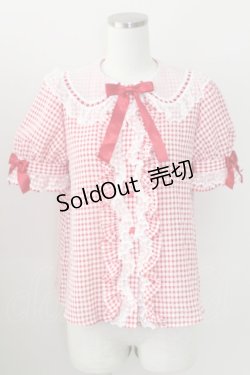 画像1: Angelic Pretty / ギンガムはしごレースブラウス  赤ｘ白チェック T-25-09-05-013-AP-BL-SA-ZI