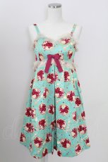 画像1: Shirley Temple / タルトプリントジャンパースカート 154〜162cm ミント T-25-09-05-014-ET-OP-SA-ZT340 (1)