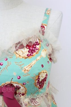 画像4: Shirley Temple / タルトプリントジャンパースカート 154〜162cm ミント T-25-09-05-014-ET-OP-SA-ZI