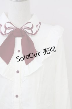 画像3: axes femme POETIQUE / カラーリボン刺繍ブラウス M キナリ T-25-09-05-002-AX-BL-SA-ZI