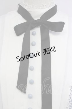 画像4: Unitleer / リボンタイ付き半袖ワンピース XL サックスX白 T-25-09-10-019-LO-OP-SA-ZI