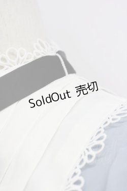 画像6: Unitleer / リボンタイ付き半袖ワンピース XL サックスX白 T-25-09-10-019-LO-OP-SA-ZI