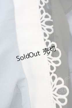 画像7: Unitleer / リボンタイ付き半袖ワンピース XL サックスX白 T-25-09-10-019-LO-OP-SA-ZI