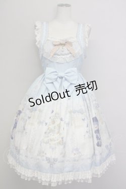 画像1: Unitleer / もみの木くまさんジャンパースカート L サックス T-25-09-10-020-LO-OP-SA-ZI