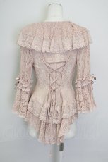 画像2: metamorphose / 総レースラッパ袖ブラウス  ピンク T-25-09-10-003-ME-BL-SA-ZI (2)
