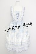 Little Jolly / うさぎさんプリントジャンパースカート XL サックス T-25-09-10-021-LO-OP-SA-ZT
