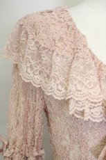 画像3: metamorphose / 総レースラッパ袖ブラウス  ピンク T-25-09-10-003-ME-BL-SA-ZI (3)