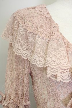 画像3: metamorphose / 総レースラッパ袖ブラウス  ピンク T-25-09-10-003-ME-BL-SA-ZT