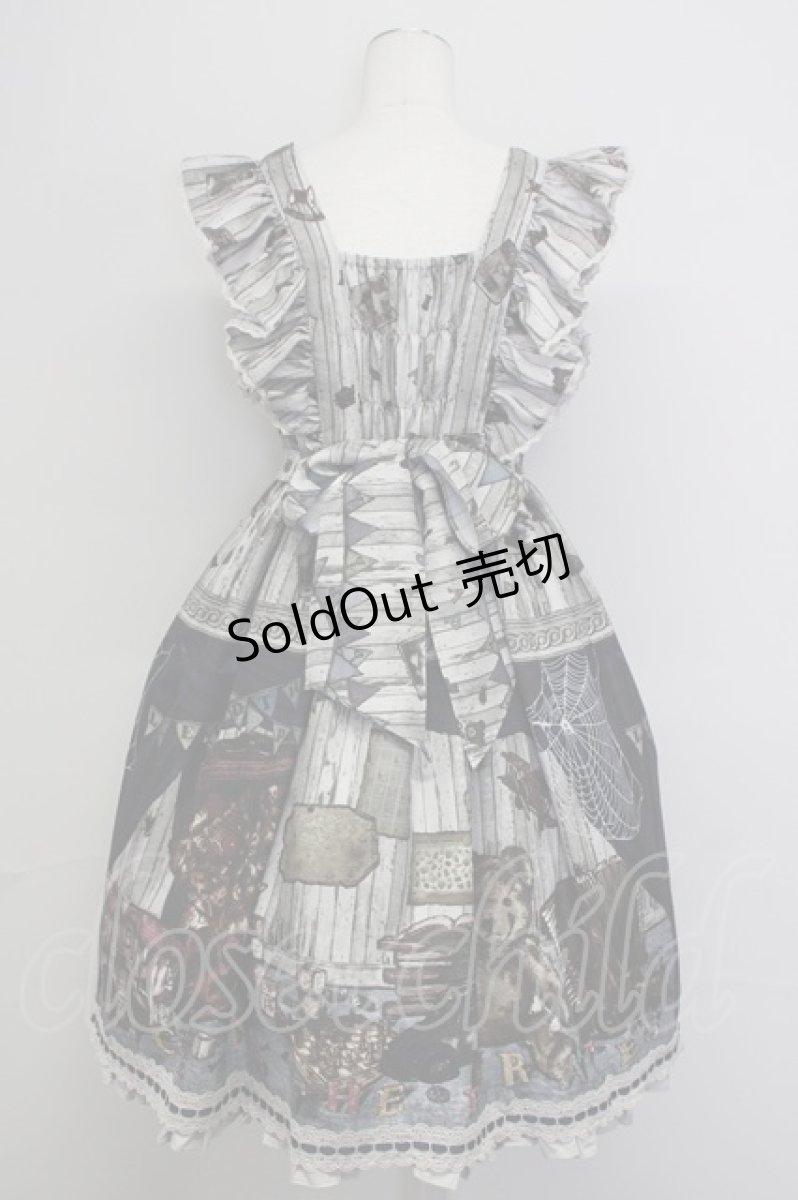 画像2: ALICE and the PIRATES / Quiet toys room〜あの子と遊んだあの日々を〜柄ジャンパースカートI  グレー×紺 T-25-09-10-022-PA-OP-SA-ZI (2)