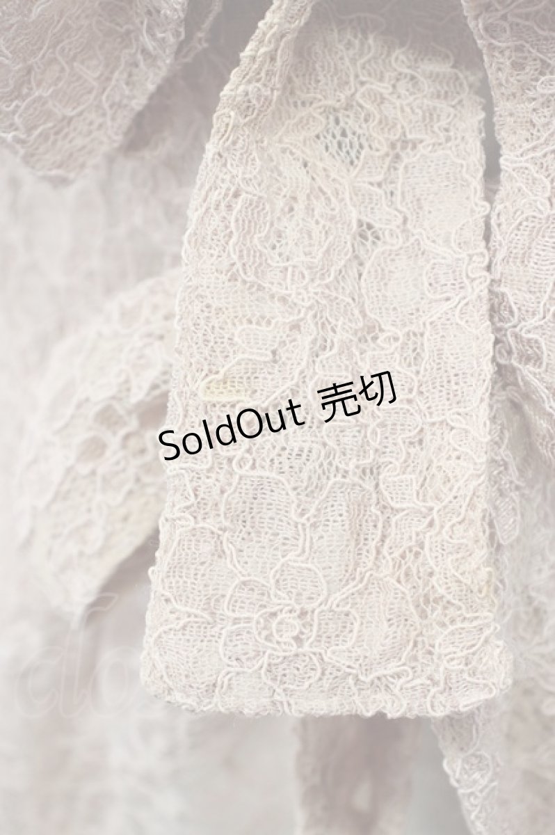 画像4: metamorphose / 総レースラッパ袖ブラウス  ピンク T-25-09-10-003-ME-BL-SA-ZI (4)