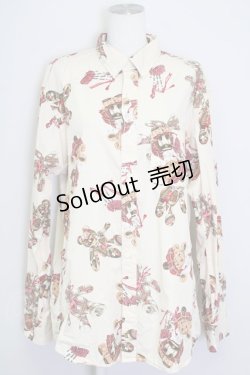 画像1: Karl Helmut / ハイランドダンスプリントシャツブラウス  キナリ T-25-09-10-004-EL-BL-SA-ZI