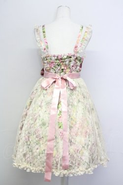 画像2: metamorphose / ローズレースペプラムジャンパースカート  ピンク T-25-09-10-029-ME-OP-SA-ZT