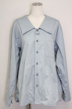 画像1: MILKBOY / リボン付き長袖シャツ  ブルー T-25-09-10-005-MB-BL-SA-ZT
