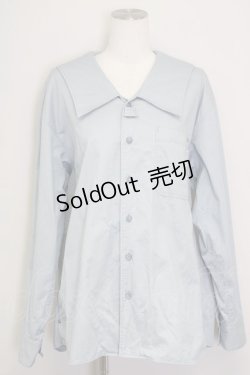 画像1: MILKBOY / リボン付き長袖シャツ  ブルー T-25-09-10-005-MB-BL-SA-ZI