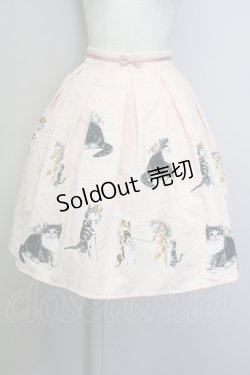画像1: Innocent World / アンティークキャットスカート  ピンク T-25-09-10-033-IW-SK-SA-ZT
