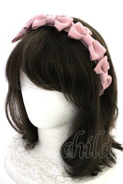 画像1: Melody BasKet / リボンいっぱいカチューシャ  ピンク T-25-09-10-035-LO-AC-SA-ZT