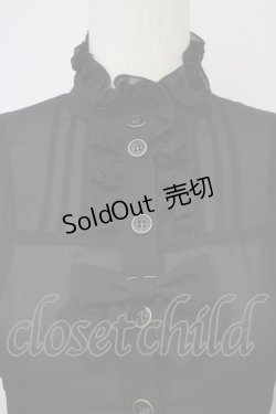 画像3: metamorphose / 立ち襟シフォンラッパ袖ブラウス  黒 T-25-09-10-008-ME-BL-SA-ZI