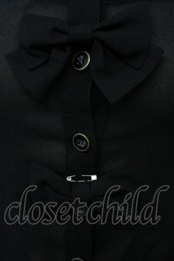 画像5: metamorphose / 立ち襟シフォンラッパ袖ブラウス  黒 T-25-09-10-008-ME-BL-SA-ZT