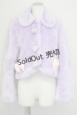 画像1: Angelic Pretty / リボンパールファーボレロ  ラベンダー T-25-09-10-014-AP-CO-SA-ZI