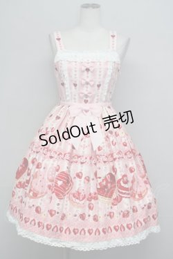画像1: BABY,THE STARS SHINE BRIGHT / DOKI DOKI STRAWBERRY MAGIC柄ジャンパースカートI  ピンク T-25-09-10-017-BA-OP-SA-ZT