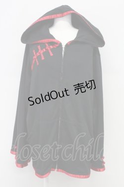 画像1: Favorite / チャイナパーカー  黒Ｘ赤 T-25-09-12-016-LO-TO-SA-ZI