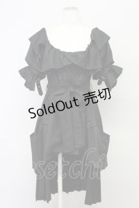 alice auaa / パフスリーブトレンチワンピース 3 ブラック T-25-09-12-017-AA-OP-SA-ZI