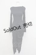 alice auaa / 楊柳切替ワンピース 3 ブラック T-25-09-12-018-AA-OP-SA-ZI