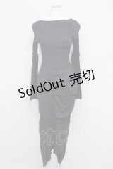 alice auaa / 楊柳切替ワンピース 3 ブラック T-25-09-12-018-AA-OP-SA-ZI