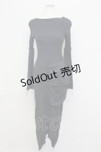 alice auaa / 楊柳切替ワンピース 3 ブラック T-25-09-12-018-AA-OP-SA-ZI