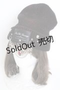 SEX POT ReVeNGe / チェーンワッペンニット帽  黒Ｘ赤Ｘシルバー T-25-09-12-026-SP-AC-SA-ZI