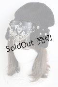 SEX POT ReVeNGe / チェーンワッペンニット帽  黒Ｘ紫 T-25-09-12-027-SP-AC-SA-ZI