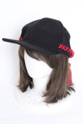 IRO+IRO / チャイナ可愛いユニセックス中華キャップ  黒Ｘ赤 T-25-09-12-028-LO-AC-SA-ZT