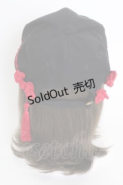 画像2: IRO+IRO / チャイナ可愛いユニセックス中華キャップ  黒X赤 T-25-09-12-028-LO-AC-SA-ZI