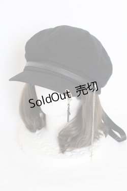 画像1: IRO+IRO / 推し色リボンに付け替えて*レースアップキャスケット  黒 T-25-09-12-029-LO-AC-SA-ZI