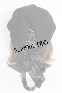 画像2: IRO+IRO / 推し色リボンに付け替えて*レースアップキャスケット  黒 T-25-09-12-029-LO-AC-SA-ZI