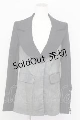 alice auaa / 異素材切替ジャケット  ブラック T-25-09-12-009-AA-JA-SA-ZI