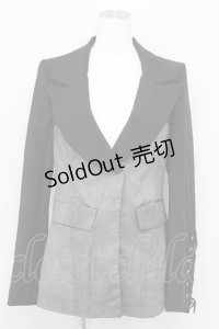 alice auaa / 異素材切替ジャケット  ブラック T-25-09-12-009-AA-JA-SA-ZI