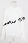 axes femme kawaii / レーシーフリルニットプル M 白 T-25-09-14-001-AX-TO-SA-ZT