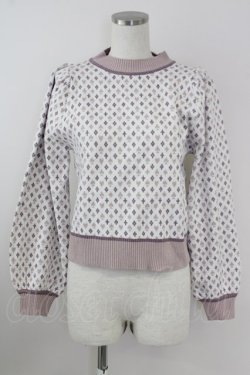 画像1: axes femme POETIQUE / トランプ柄ニット M 生成り T-25-09-14-004-AX-TO-SA-ZT